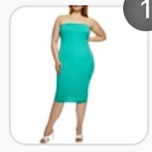 Rainbow Solid Midi Tube Dress